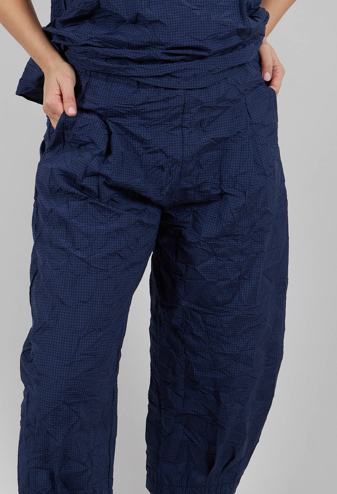 Bianco G Trousers in Blu Check