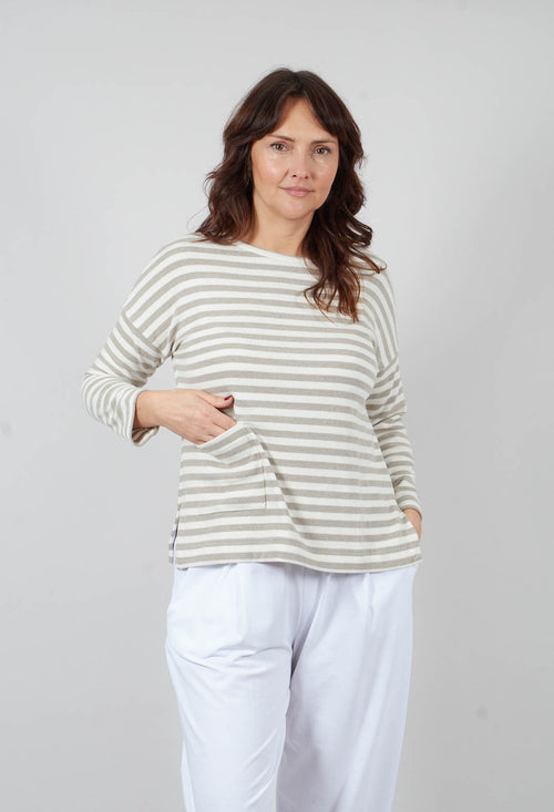 Buccia U Jumper in Lichene Stripe