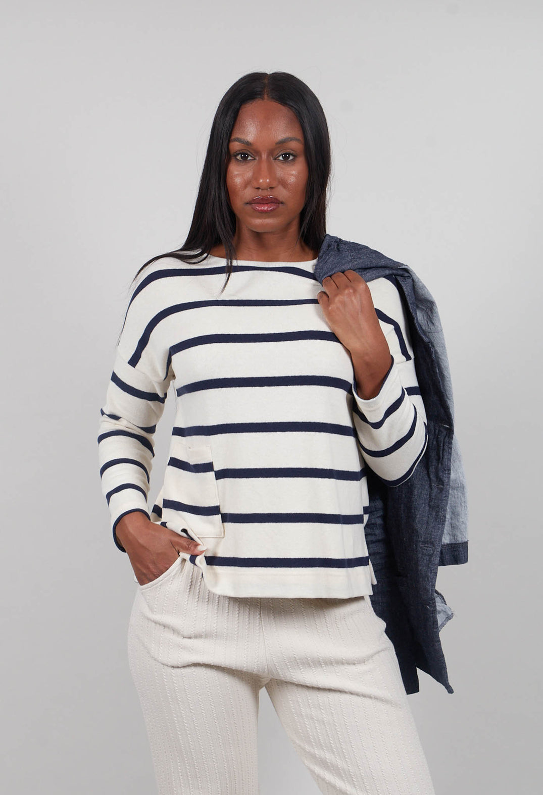 Buccia U Jumper in Blu Stripe