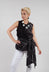 Sleeveless Vest Top with Bow Wrap in Black Check