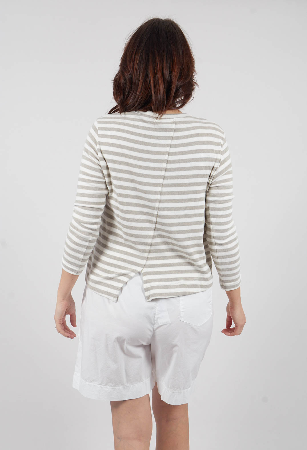 Crema M Cardigan in Lichene Stripe