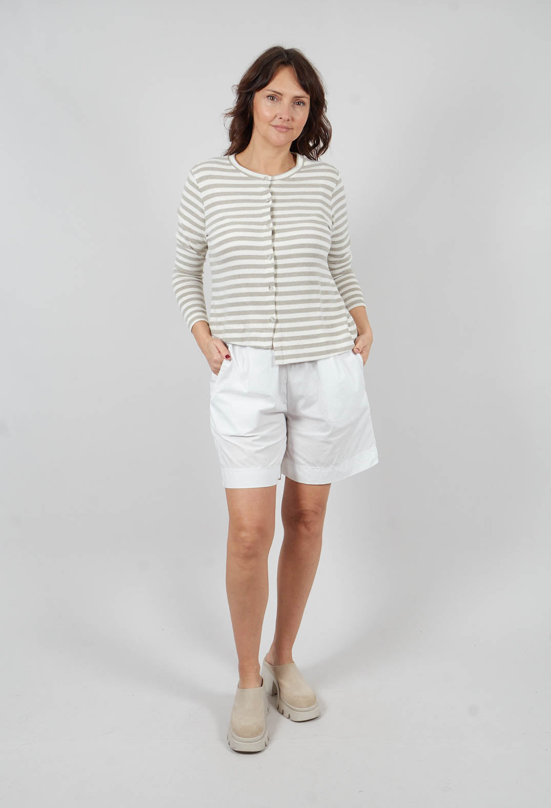 Crema M Cardigan in Lichene Stripe
