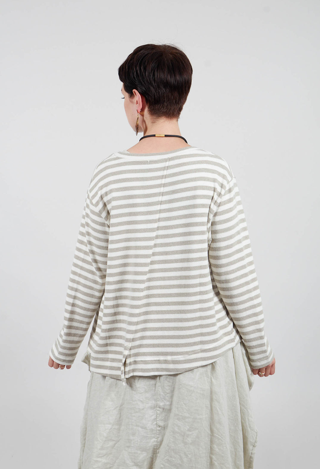 Crema M Cardigan in Lichene Stripe