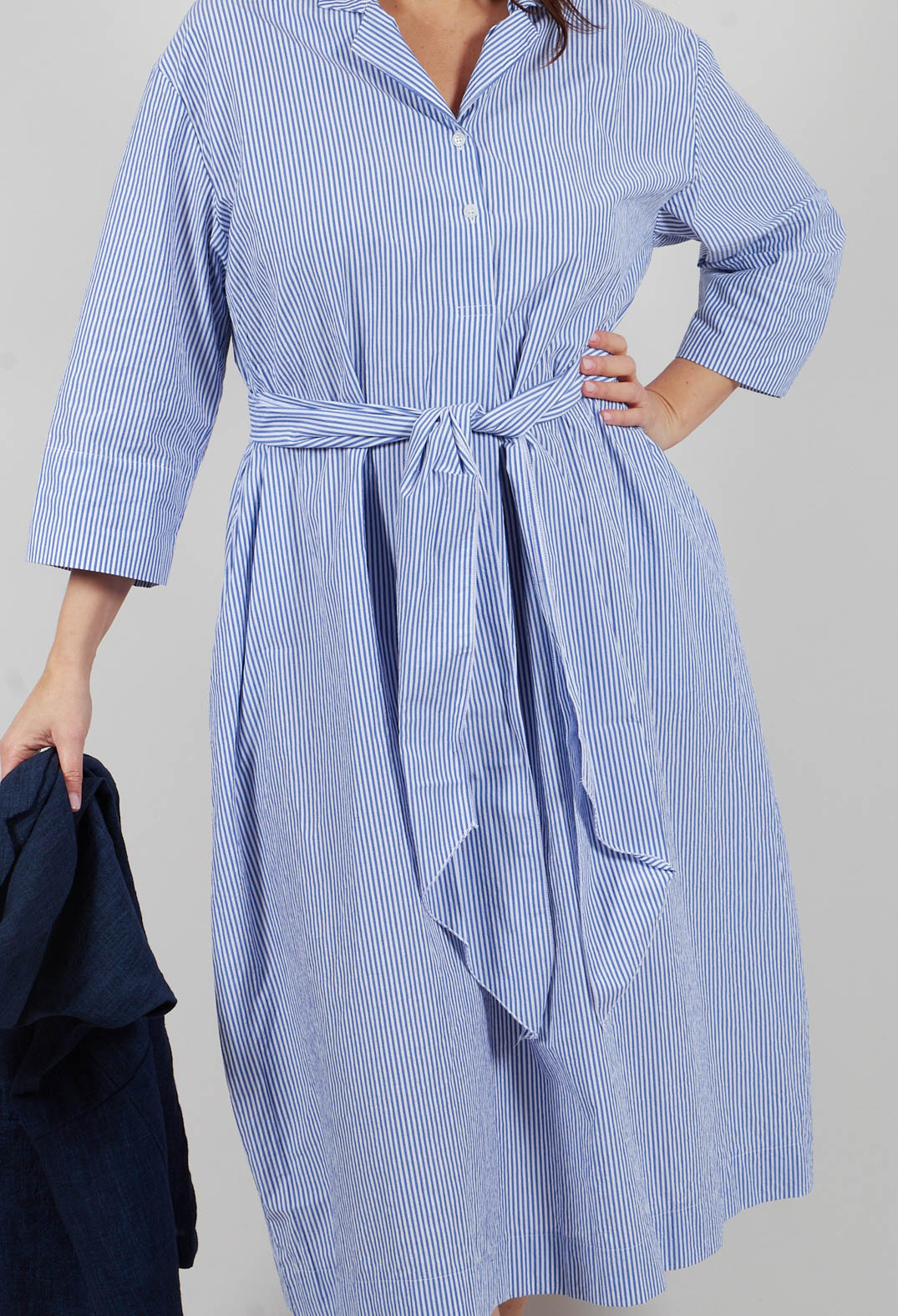 Dicembre C Dress in Azzuro Stripe