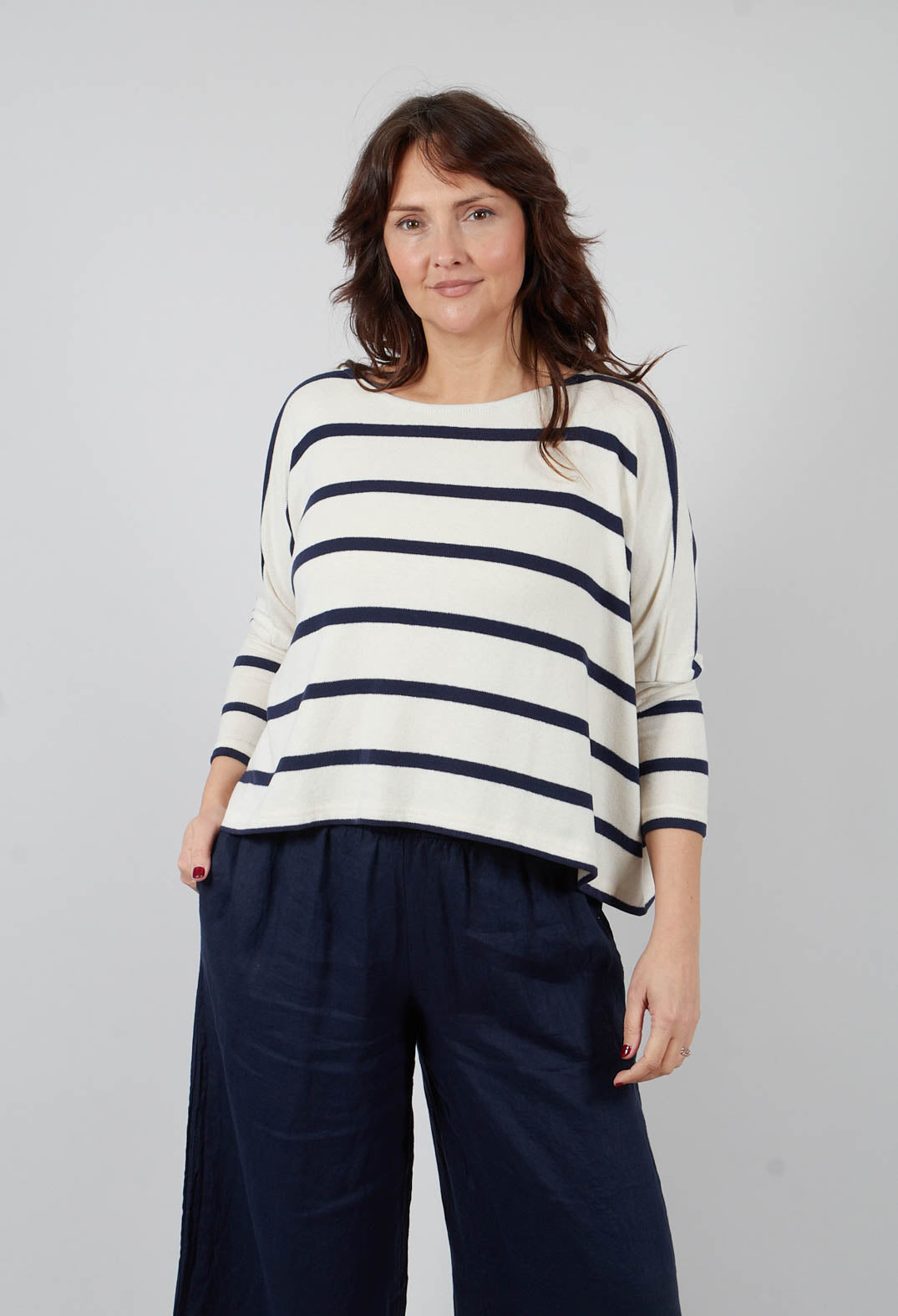 Kira M Jumper in Blu Stripe