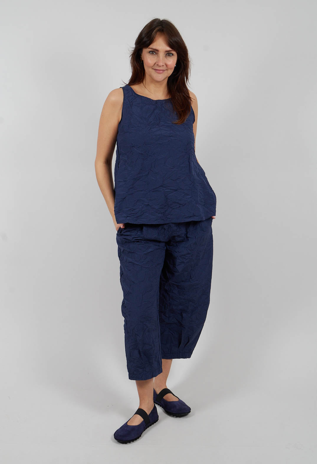 Luglio G Top in Blu Check