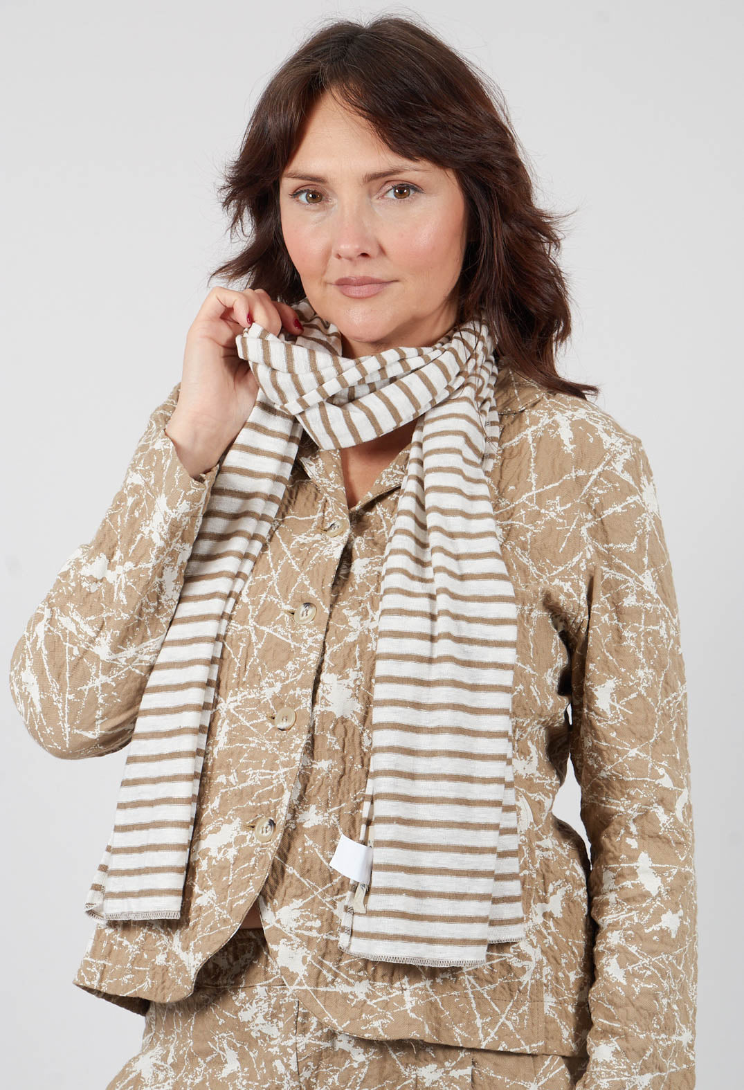 Lumpa Scarf in Cumin Thin Stripe