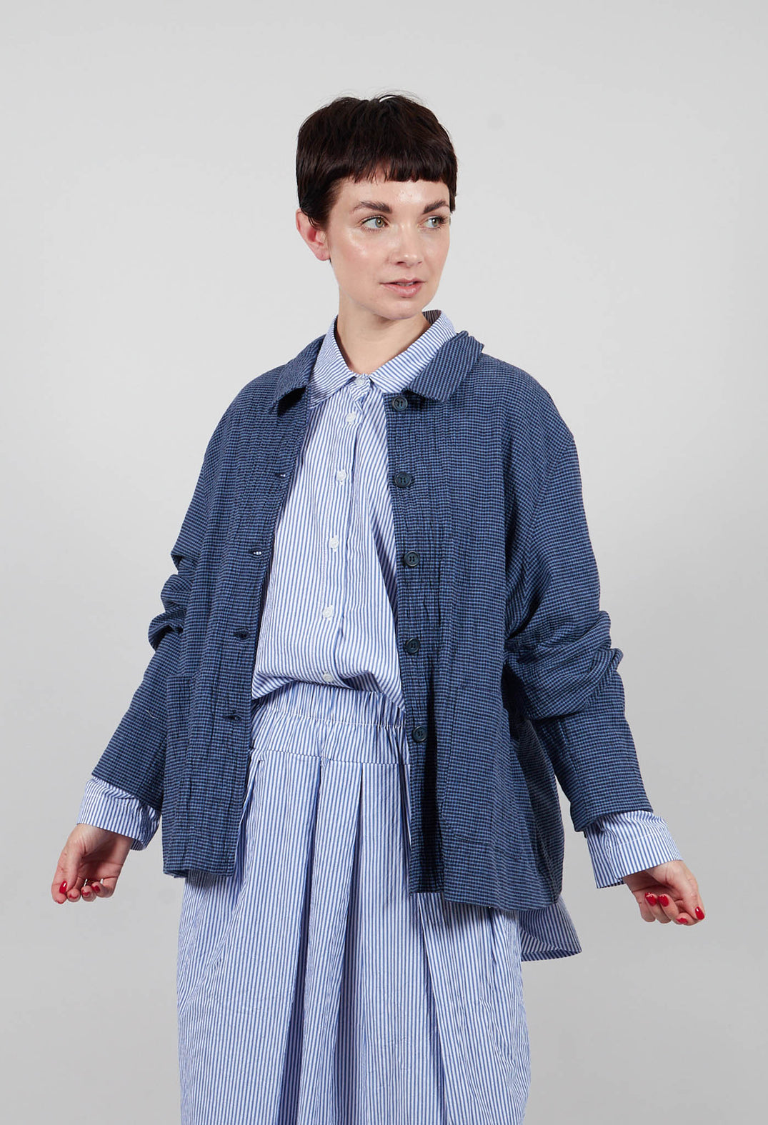 Marzo Q Jacket in Quadretto Blue