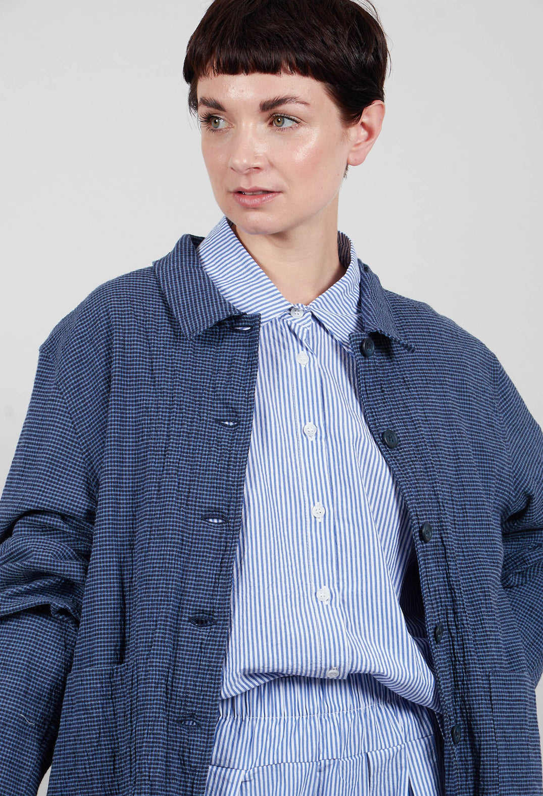 Marzo Q Jacket in Quadretto Blue