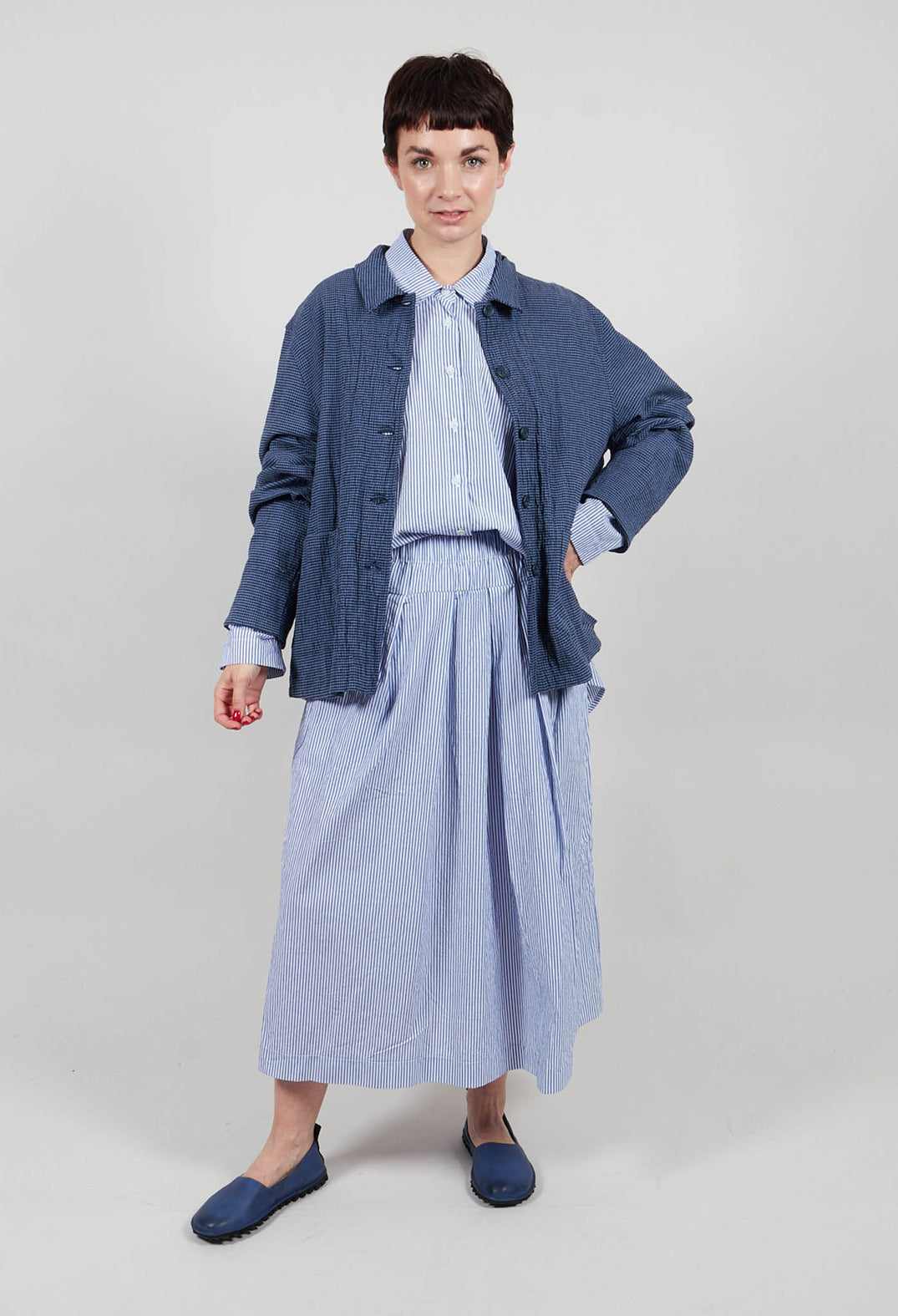 Marzo Q Jacket in Quadretto Blue