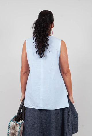 Ora C Top in Celeste Check