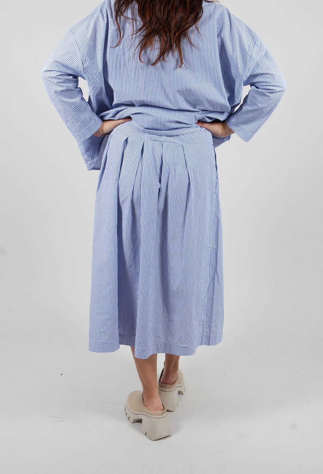 Pesci C Skirt in Azzuro Stripe