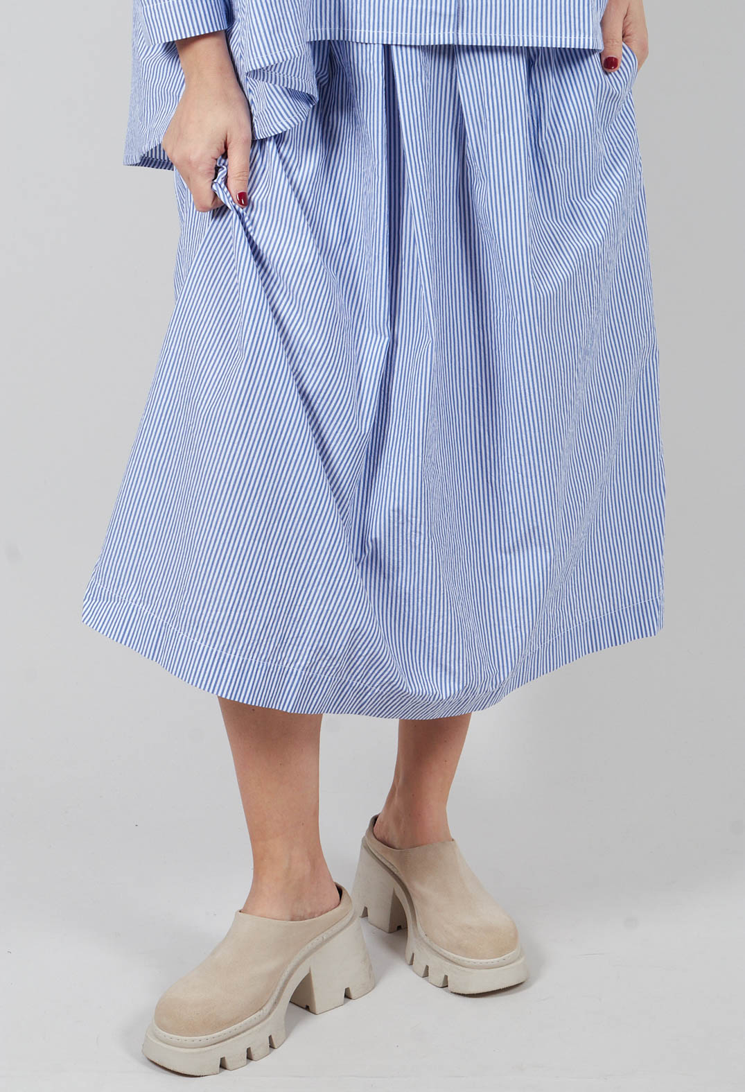 Pesci C Skirt in Azzuro Stripe