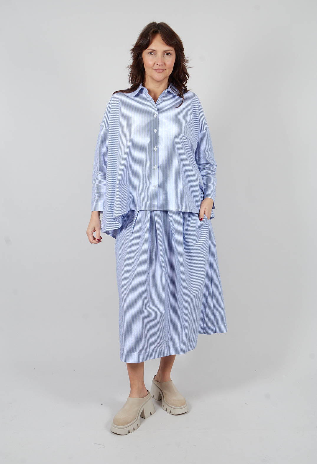 Pesci C Skirt in Azzuro Stripe