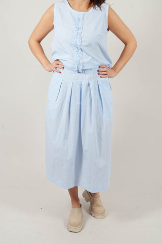 Pesci C Skirt in Celeste Check