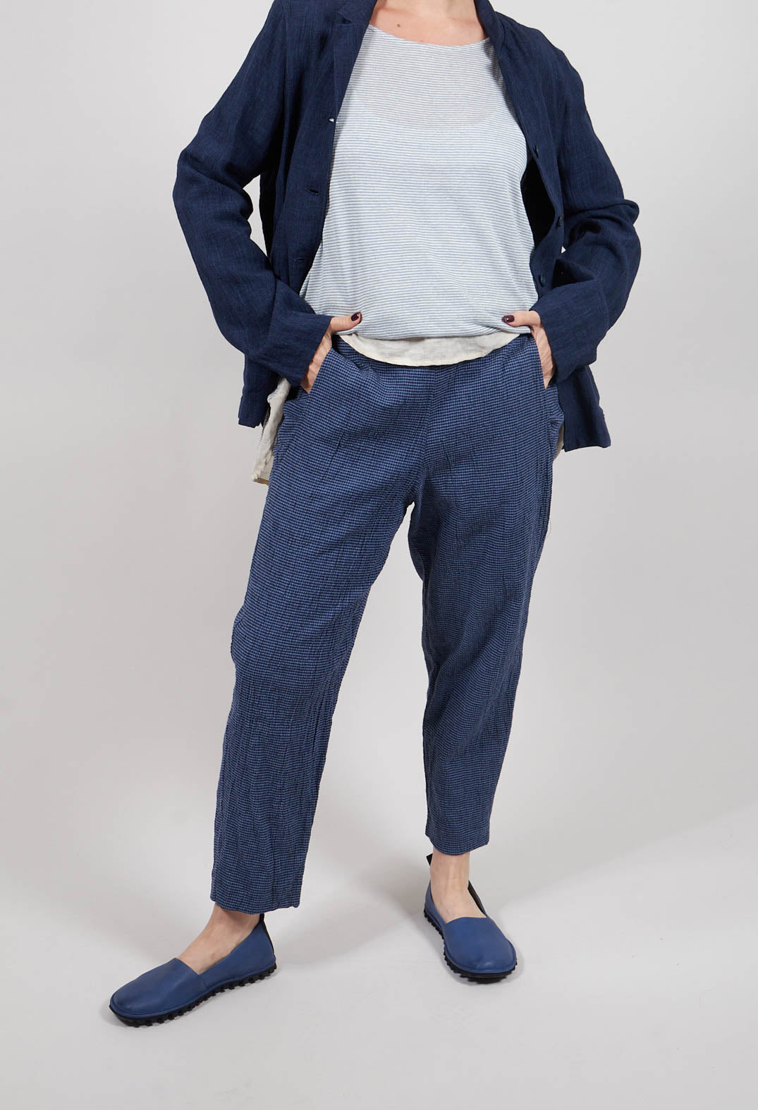 Terra Q Trousers in Quadretto Blue