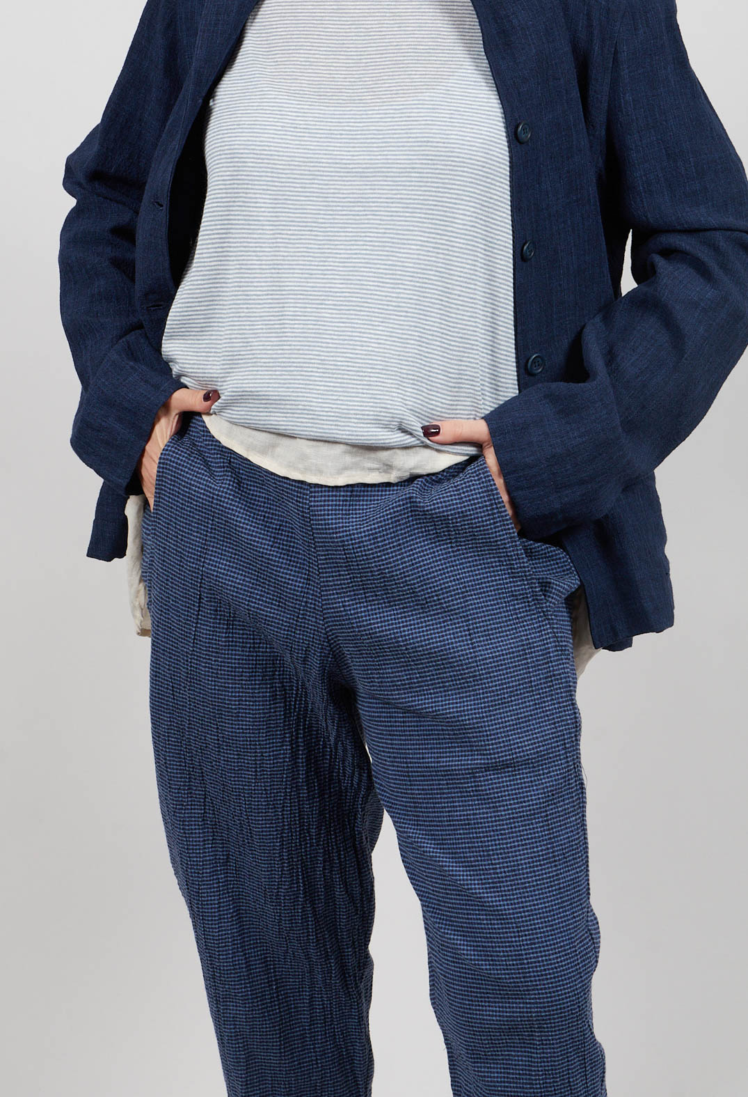 Terra Q Trousers in Quadretto Blue
