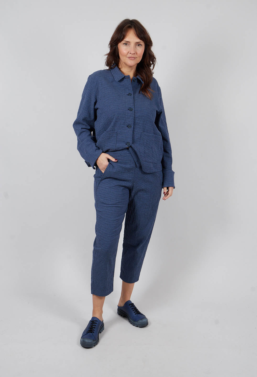 Terra Q Trousers in Quadretto Blue