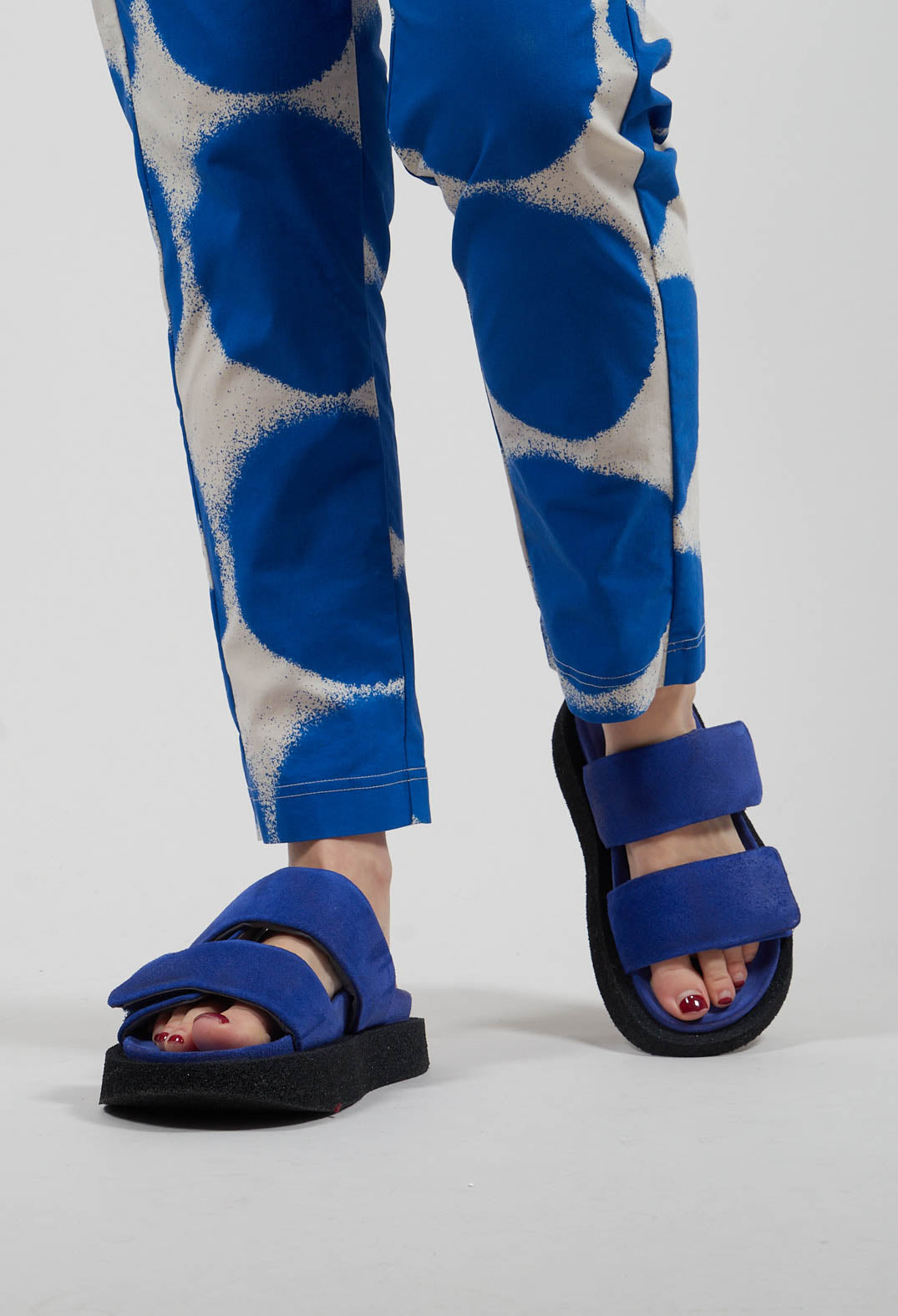 Double Strap Sandals in London Light Blue