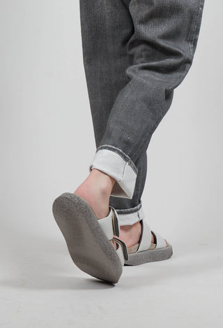 Double Strap Sandals in Gasoline Bianco Ottico