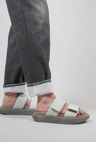 Double Strap Sandals in Gasoline Bianco Ottico