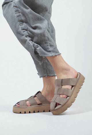 Slip On Cage Sandals in London Cardboard