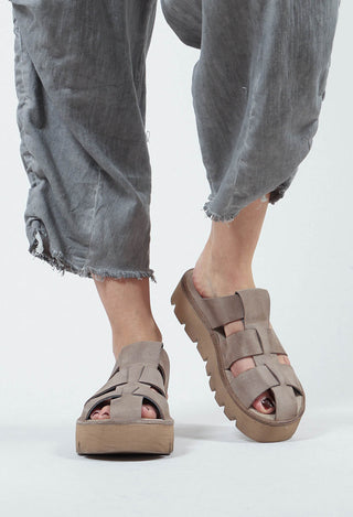 Slip On Cage Sandals in London Cardboard