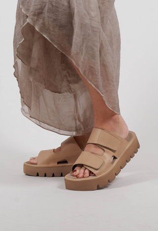 Double Strap Mules in Gasoline Aglio