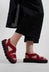 Cross Strap Sandals in Gasoline Rosso