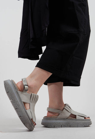 Fringed Sandals in Gasoline Perla Akoya