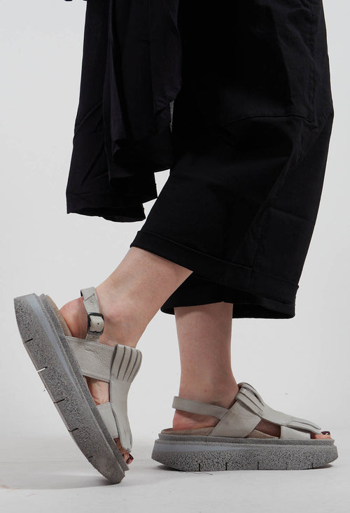 Fringed Sandals in Gasoline Perla Akoya