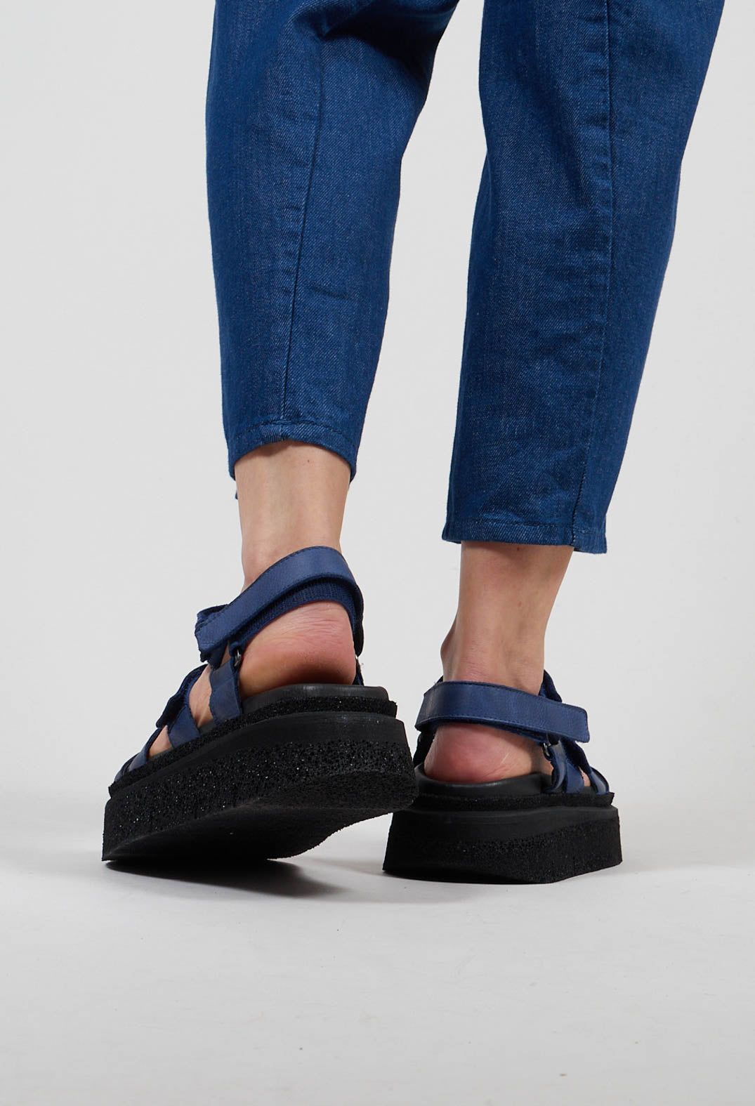 Platform Cage Sandals in Gasoline Blu Indemoniato