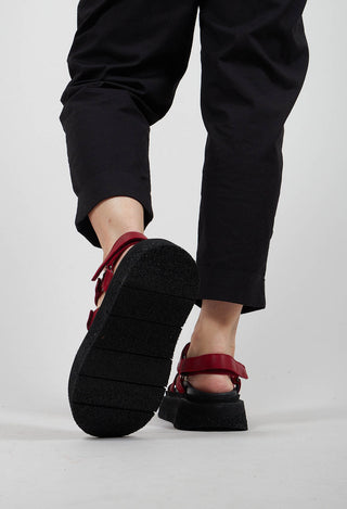 Platform Cage Sandals in Gasoline Rosso