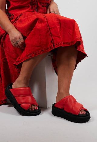 Double Cross Strap Sandals in Gasoline Spritz Aperol