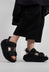 Platform Sole Sandals in Gasoline Nero