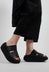 Sliders with Platform Sole in Gasoline Nero
