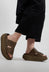 Sliders with Platform Sole in Gasoline Barbados