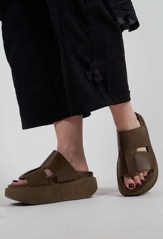 Sliders with Platform Sole in Gasoline Barbados