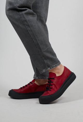 Lace Up Pumps in Gasoline Rosso