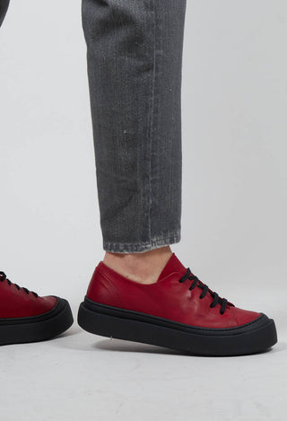 Lace Up Pumps in Gasoline Rosso