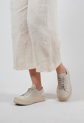 Lace Up Chunky Sole Pumps in London Magnolia