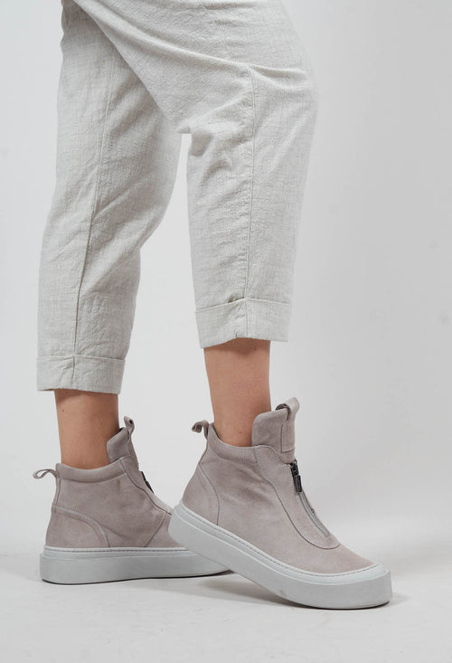 Zip Front Boots in London Cincilla