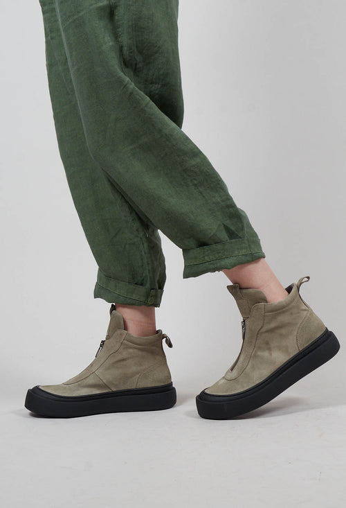 Zip Front Boots in London Stone