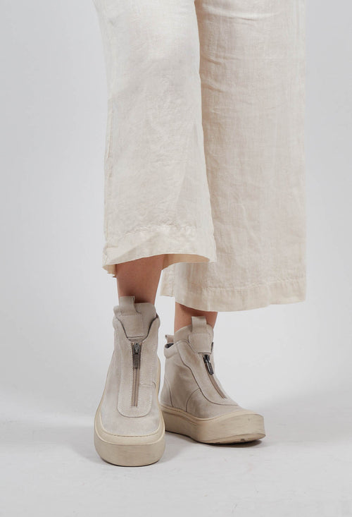 Zip Front Boots in London Magnolia