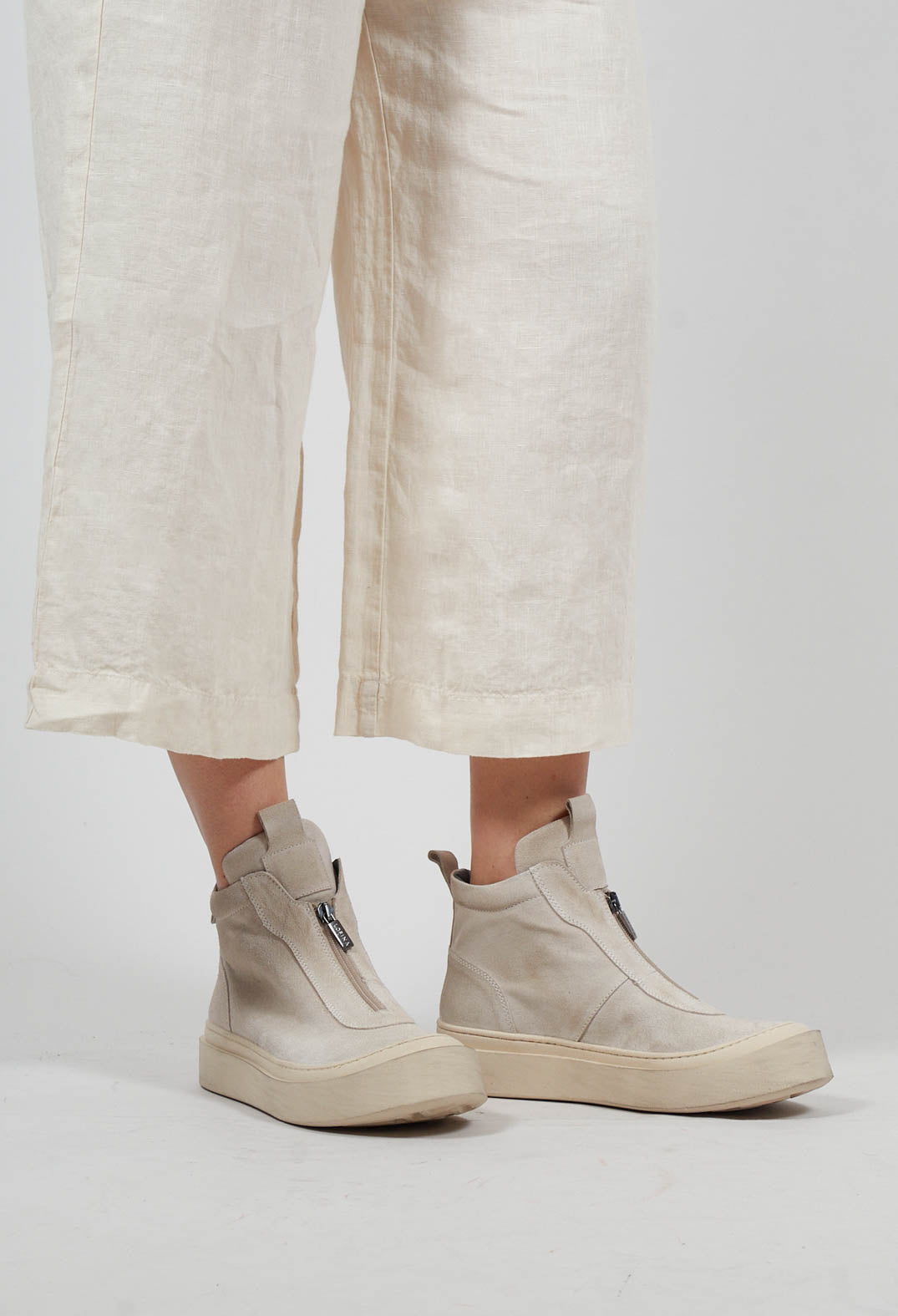Zip Front Boots in London Magnolia