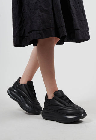 Chunky Sole Trainers in Gasoline Nero
