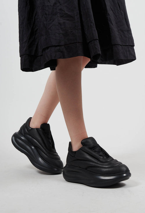 Chunky Sole Trainers in Gasoline Nero