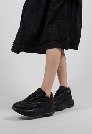 Chunky Sole Trainers in Gasoline Nero