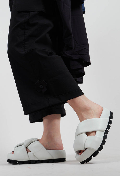 Cleated Sole Sandals in Gasoline Bianco Ottico