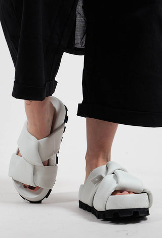 Cleated Sole Sandals in Gasoline Bianco Ottico
